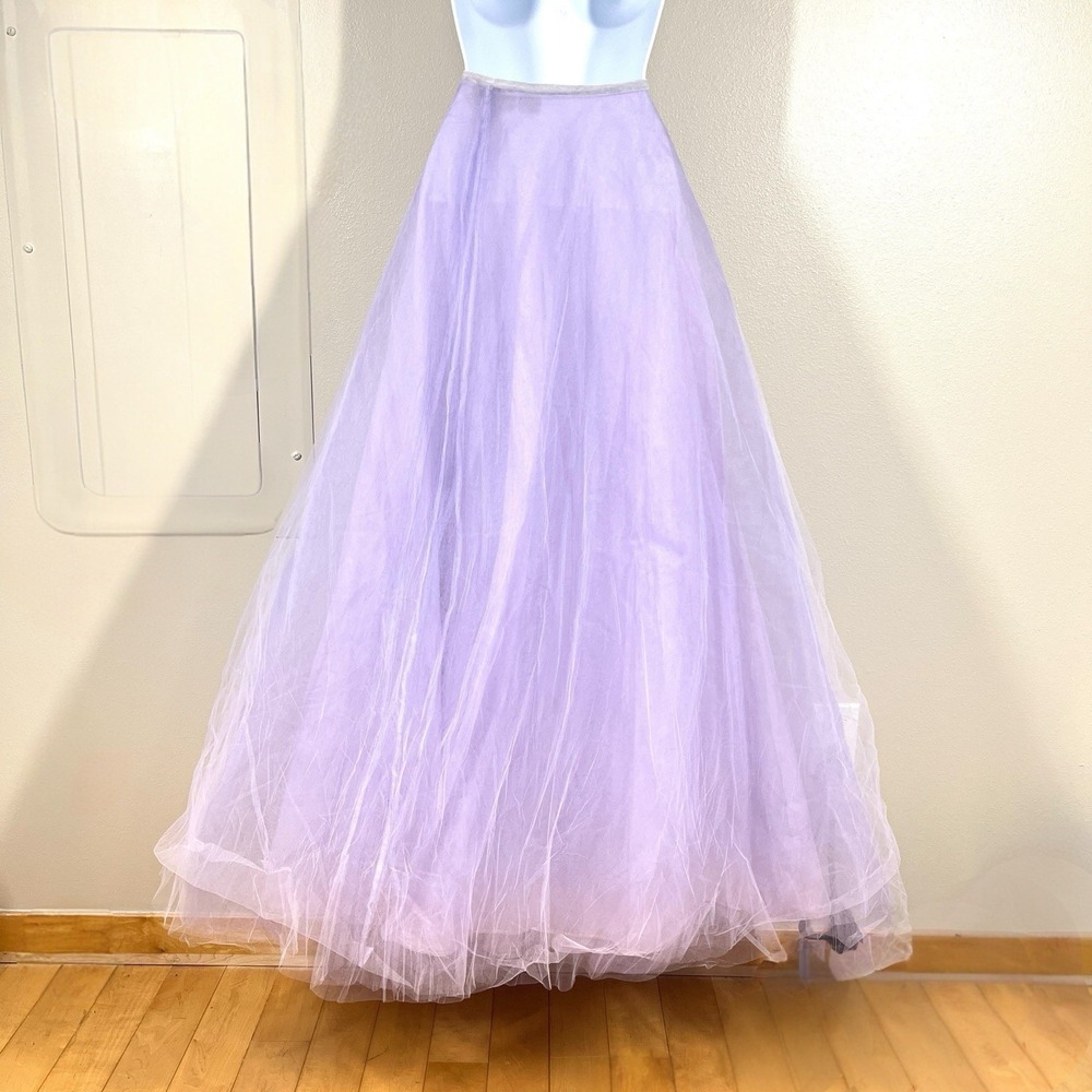 Ralph Lauren Vintage Tulle Netting Skirt Size Large‎ Purple Voluminous Maxi NEW - Picture 4 of 13